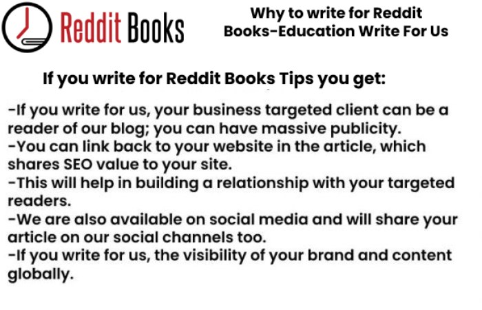 Why to write for Reddit Books-Education Write For Us