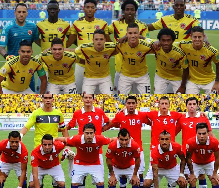 Chile National Football Team Vs Colombia National Football Team Lineups List